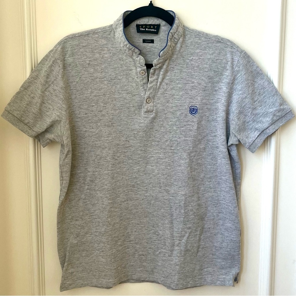 The Kooples Sport Classic Fit Gray Polo Shirt With Mandarin Collar Men’s Medium
